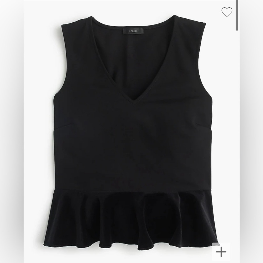 [J.Crew] Velvet Peplum Top